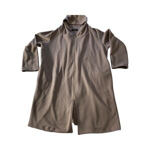 Rei Risee Women's Beige Hooded Zip Up Duster Coat Jacket‎ XL Extra Large